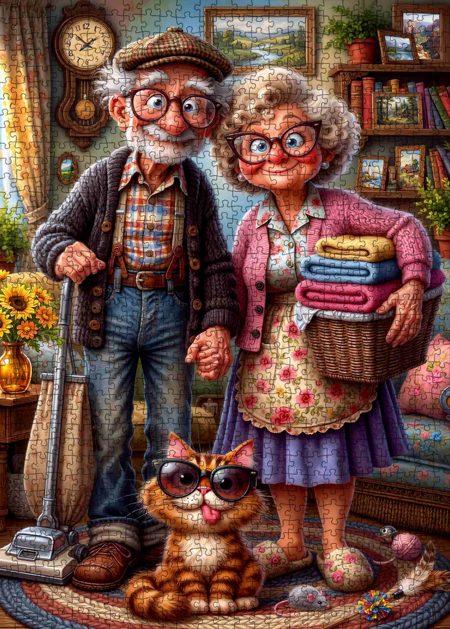 tucocoo-cozy-grandma-grandpa-cat-puzzle-1000-teile-familie image 2