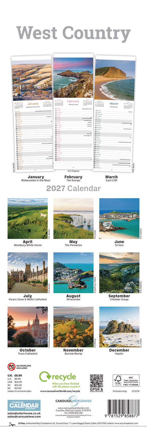 otter-house-west-country-slim-kalender-2027-schmal image 2