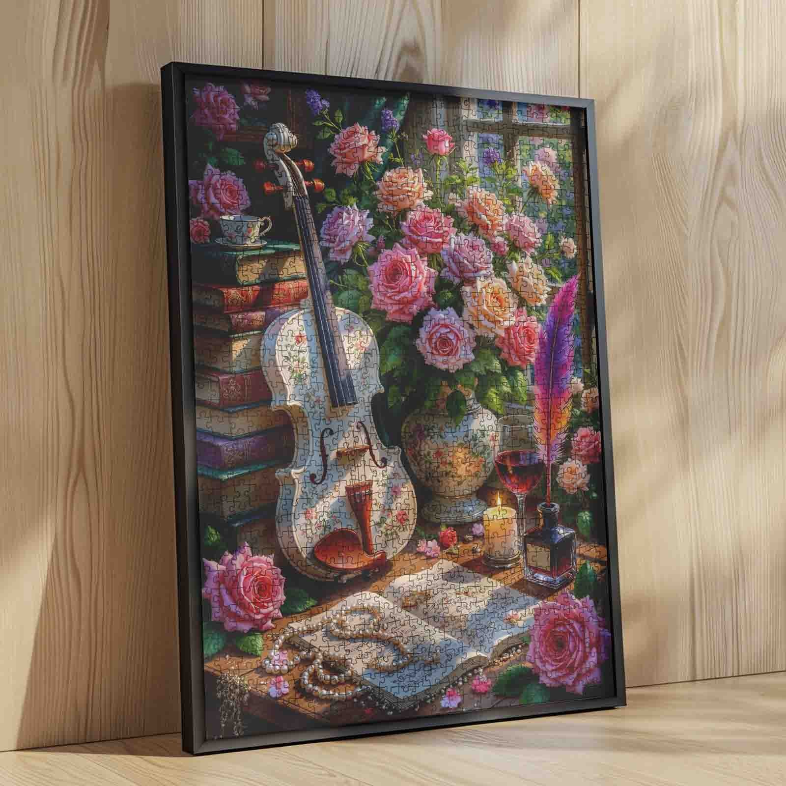 tucocoo-elegant-roses-and-violin-puzzle-1000-teile-rosenmotiv image 4