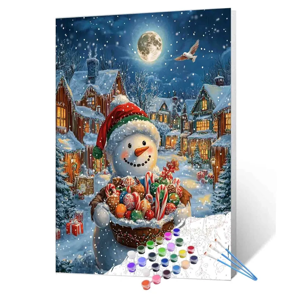 tucocoo-paint-by-numbers-christmas-snowman-malen-nach-zahlen-winter image 1