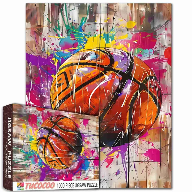 tucocoo-basketball-graffiti-wooden-board-puzzle-1000-teile image 1