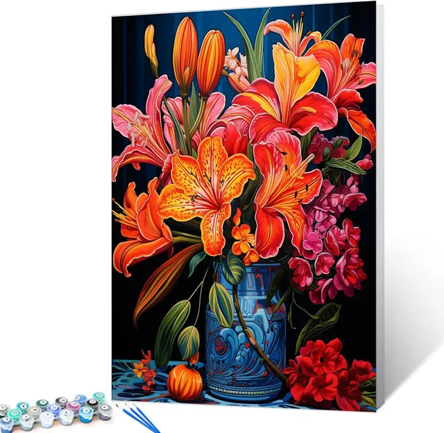 tucocoo-lilien-blumen-malen-nach-zahlen-40x50-cm-ohne-rahmen image 1