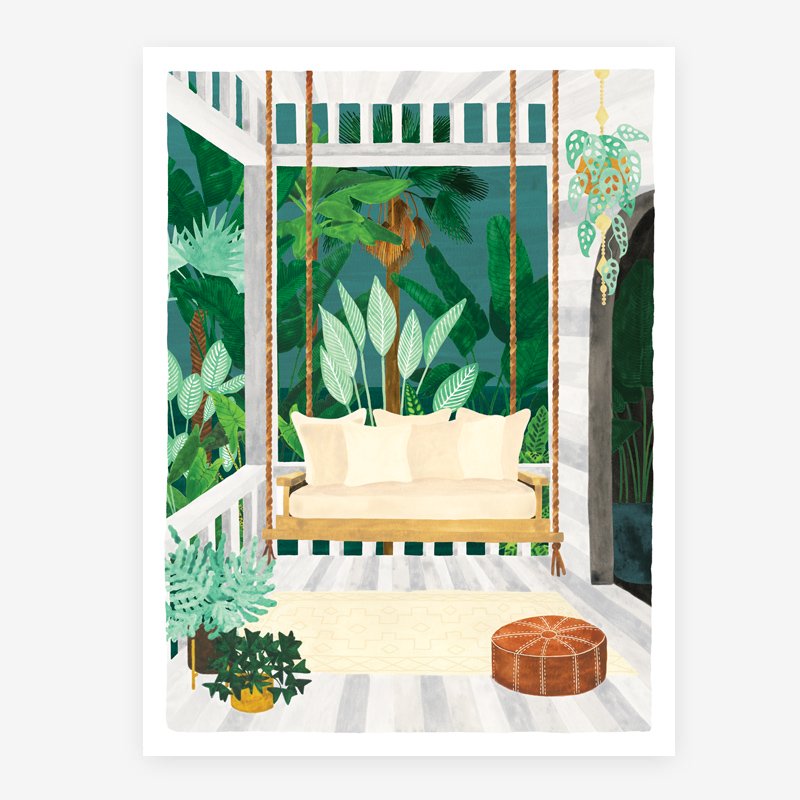 all-the-ways-to-say-porche-affiche-tropical-palmier image 1
