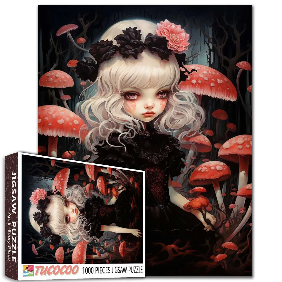tucocoo-dark-fairy-with-mushrooms-puzzle-1000-teile-gothic image 1