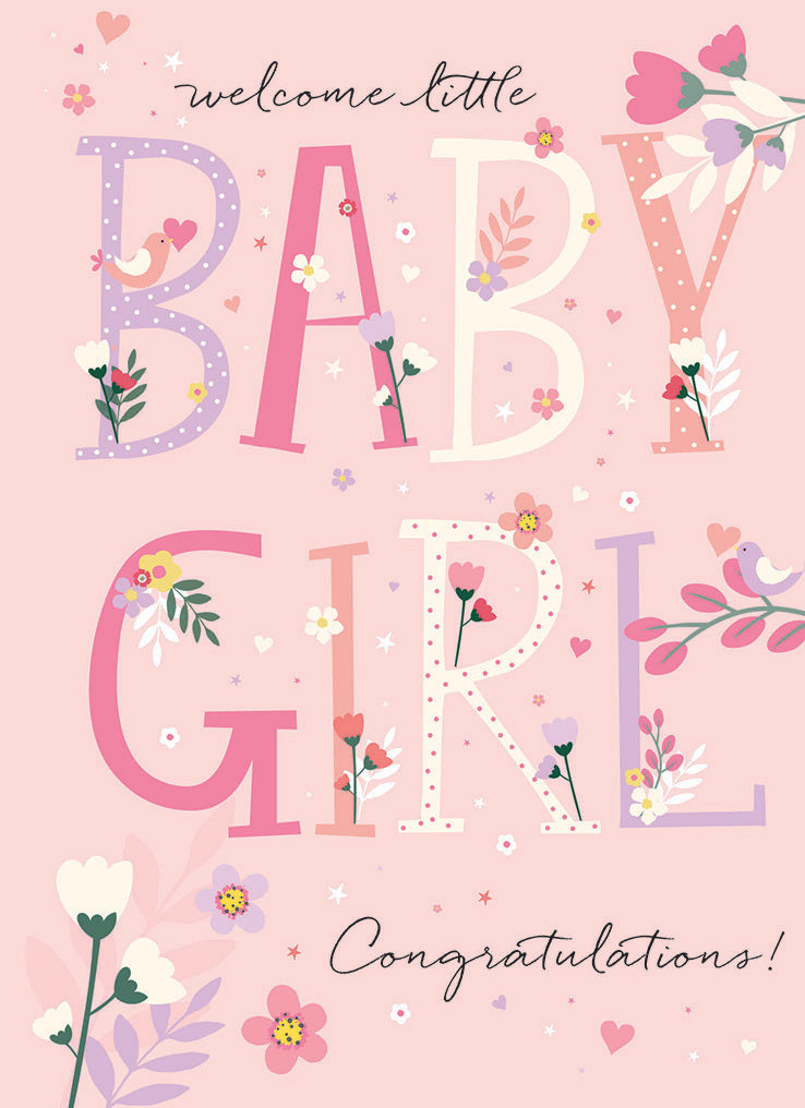 otter-house-new-baby-girl-gl-ckwunschkarte-geburt-blumen image 1
