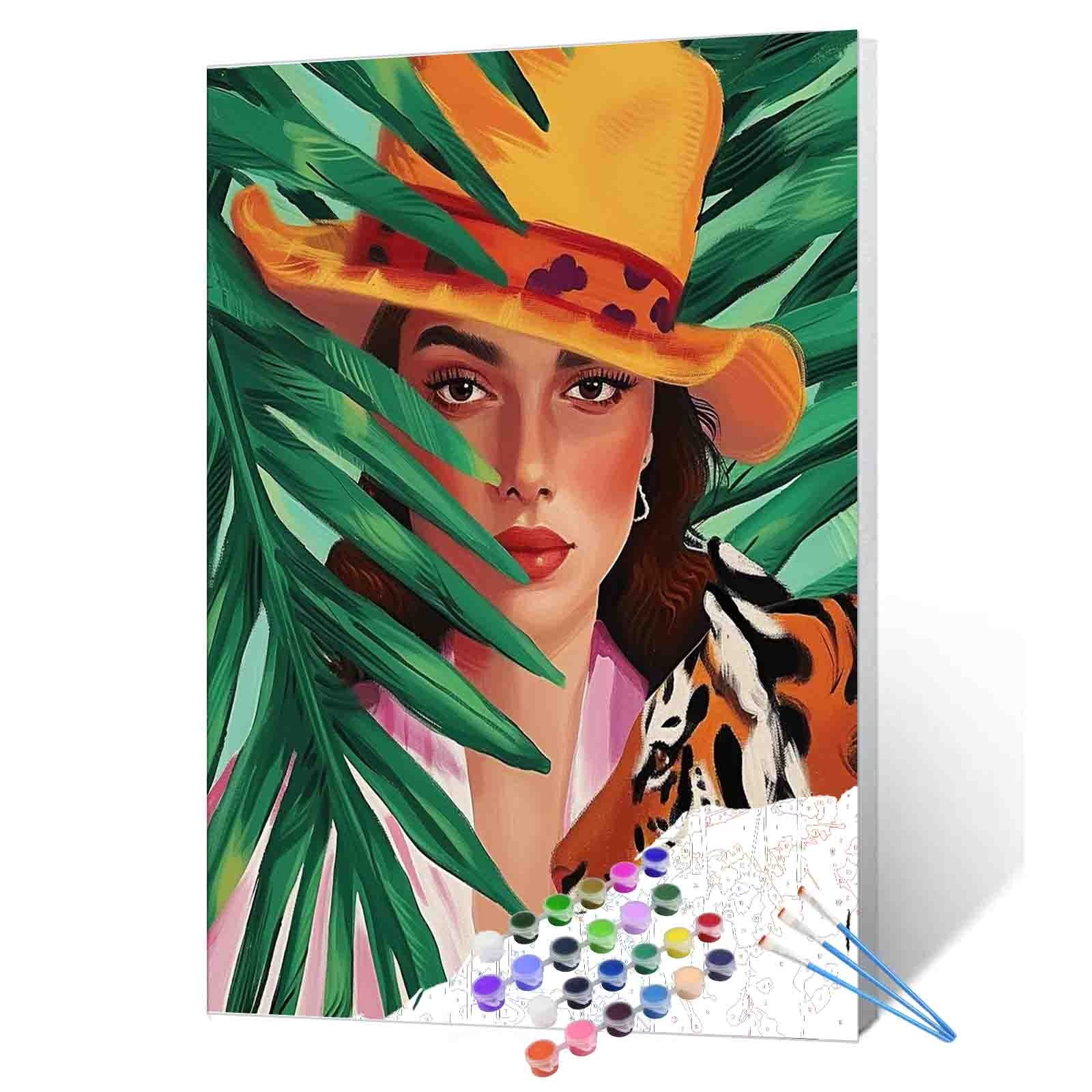 tucocoo-paint-by-numbers-jungle-muse-tiger-malset-40x50-frau image 1