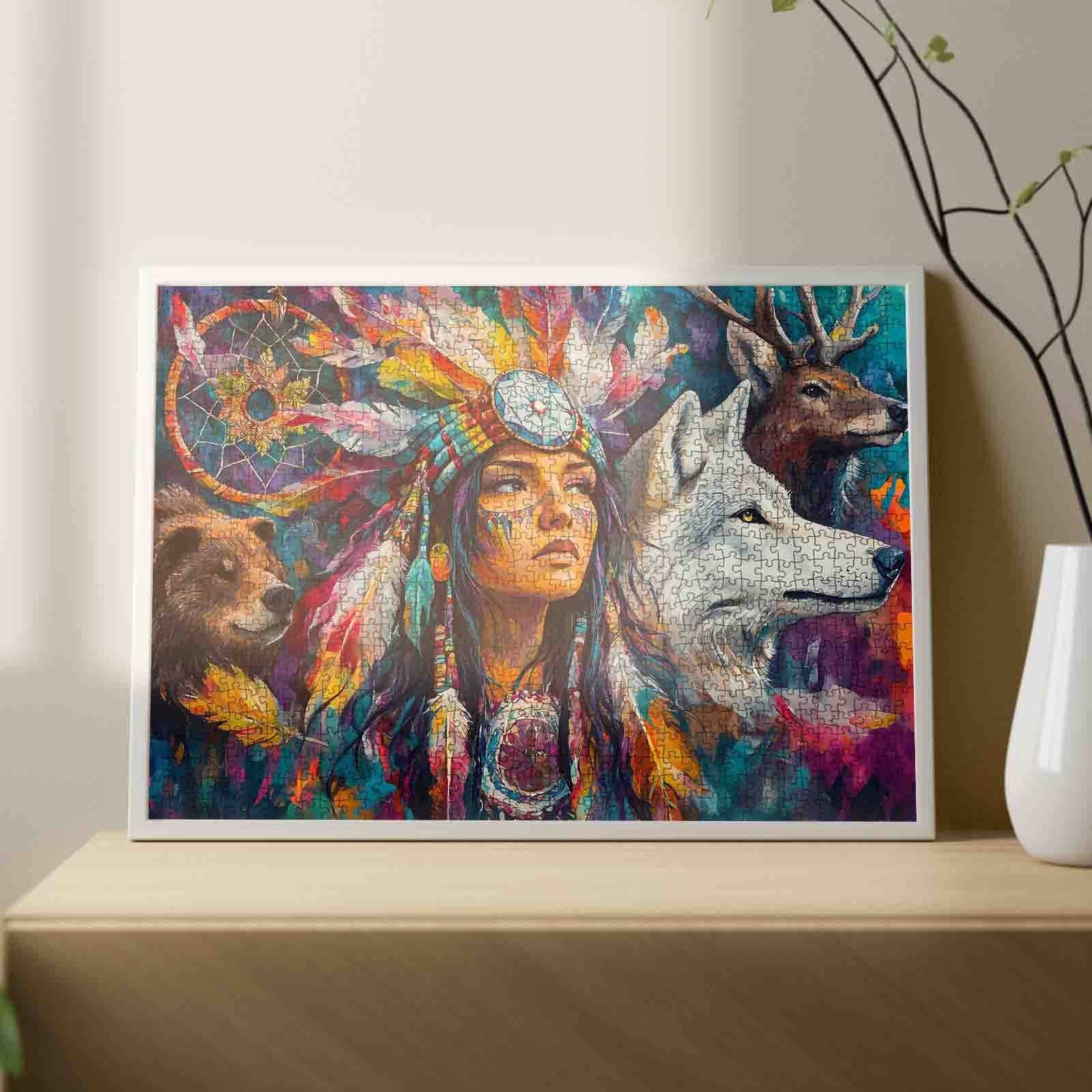 tucocoo-tribal-spirit-warrior-puzzle-1000-teile-kriegerin image 3