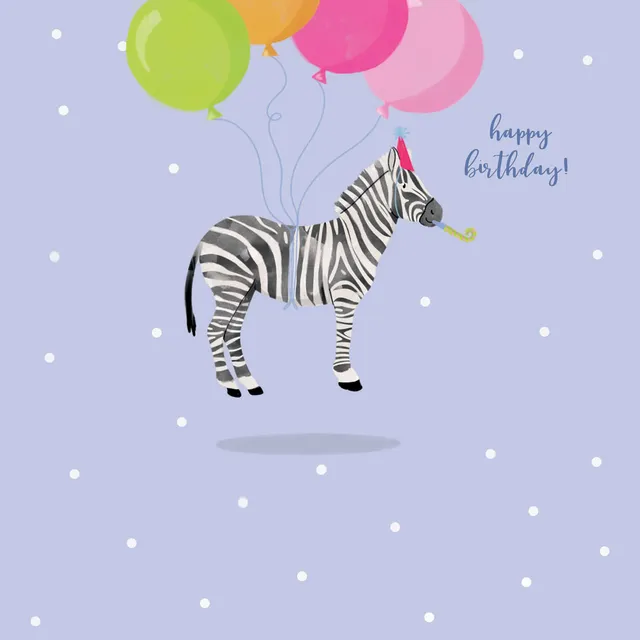 otter-house-party-animals-zebra-geburtstagskarte-partyhut image 1