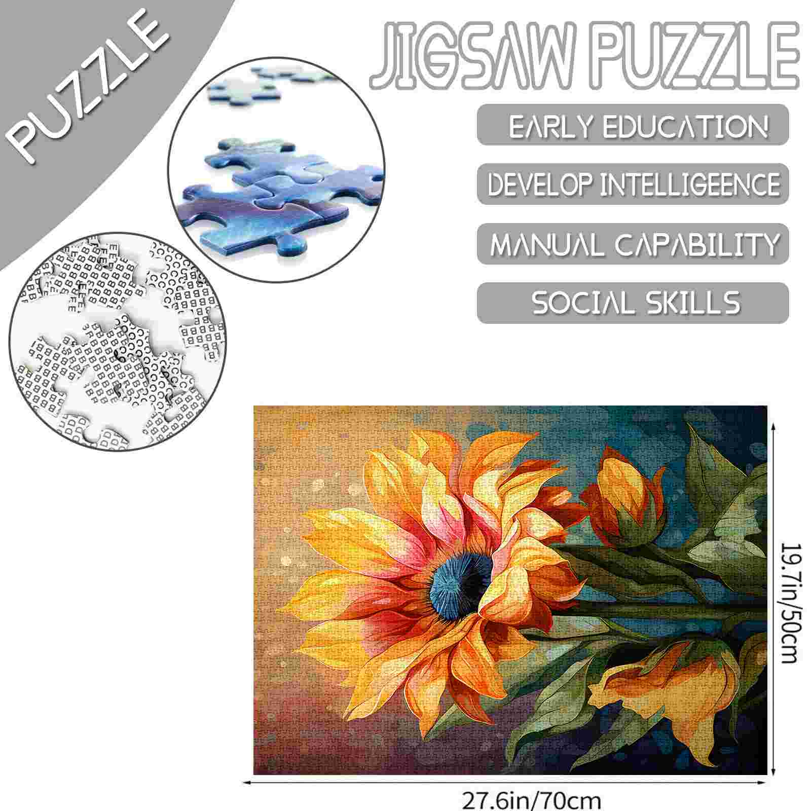 tucocoo-sunflower-watercolor-puzzle-1000-teile-aquarell image 4