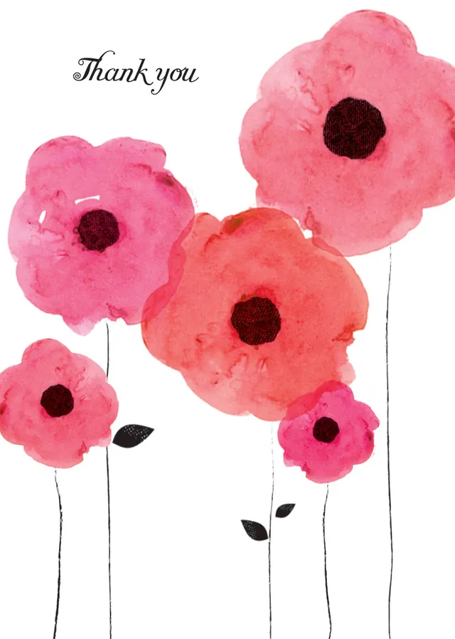 otter-house-mini-notecard-pack-6-karten-pink-floral image 1