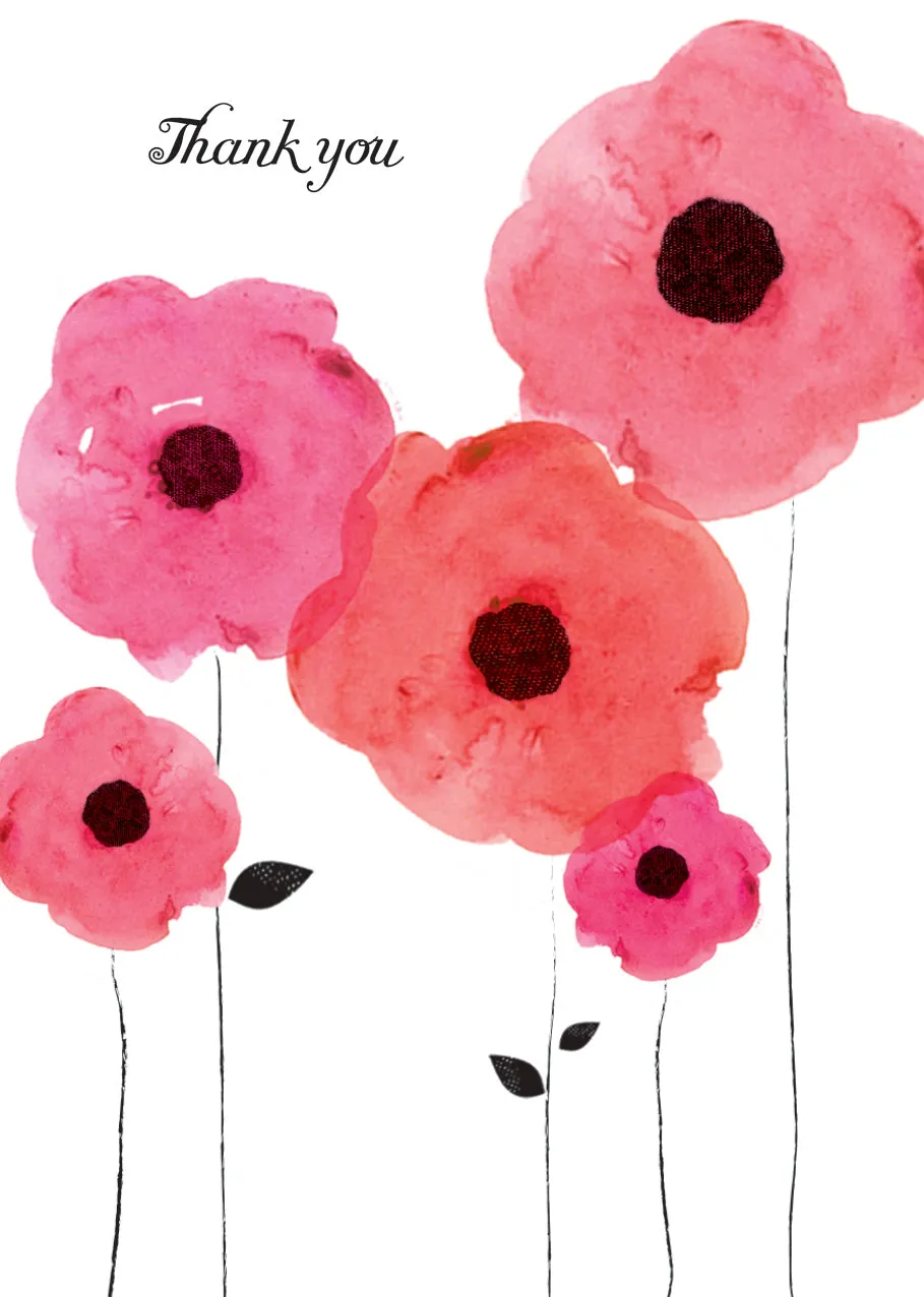 otter-house-mini-notecard-pack-6-karten-pink-floral image 1