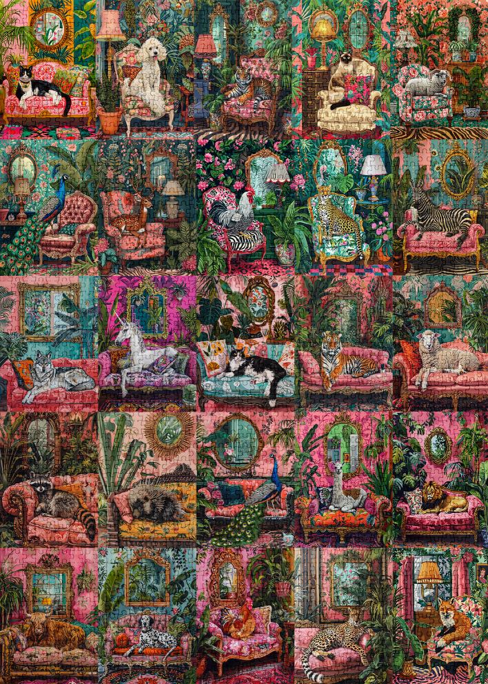 tucocoo-whimsical-animals-vintage-rooms-puzzle-1000-teile image 2