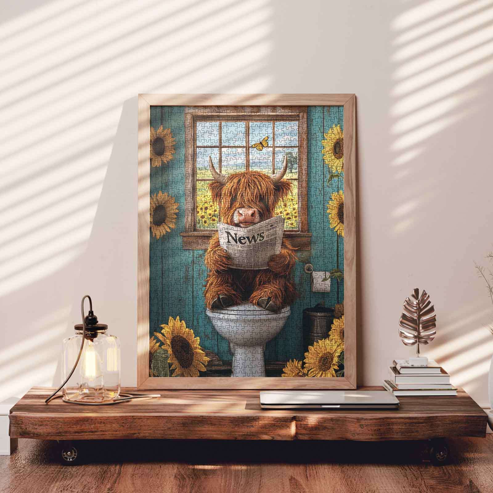 tucocoo-highland-cow-bathroom-puzzle-1000-teile-kuh image 3
