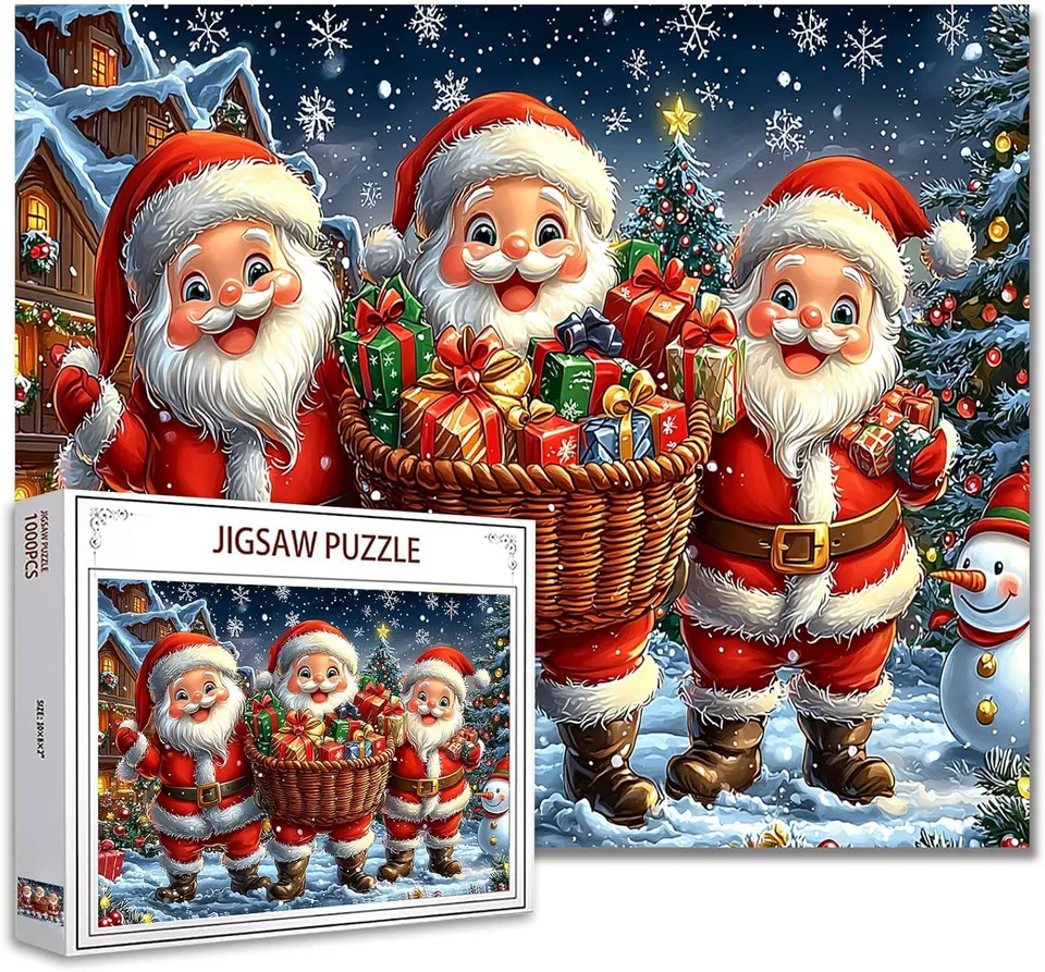 tucocoo-three-santa-clauses-puzzle-1000-teile-weihnachtsmann image 1