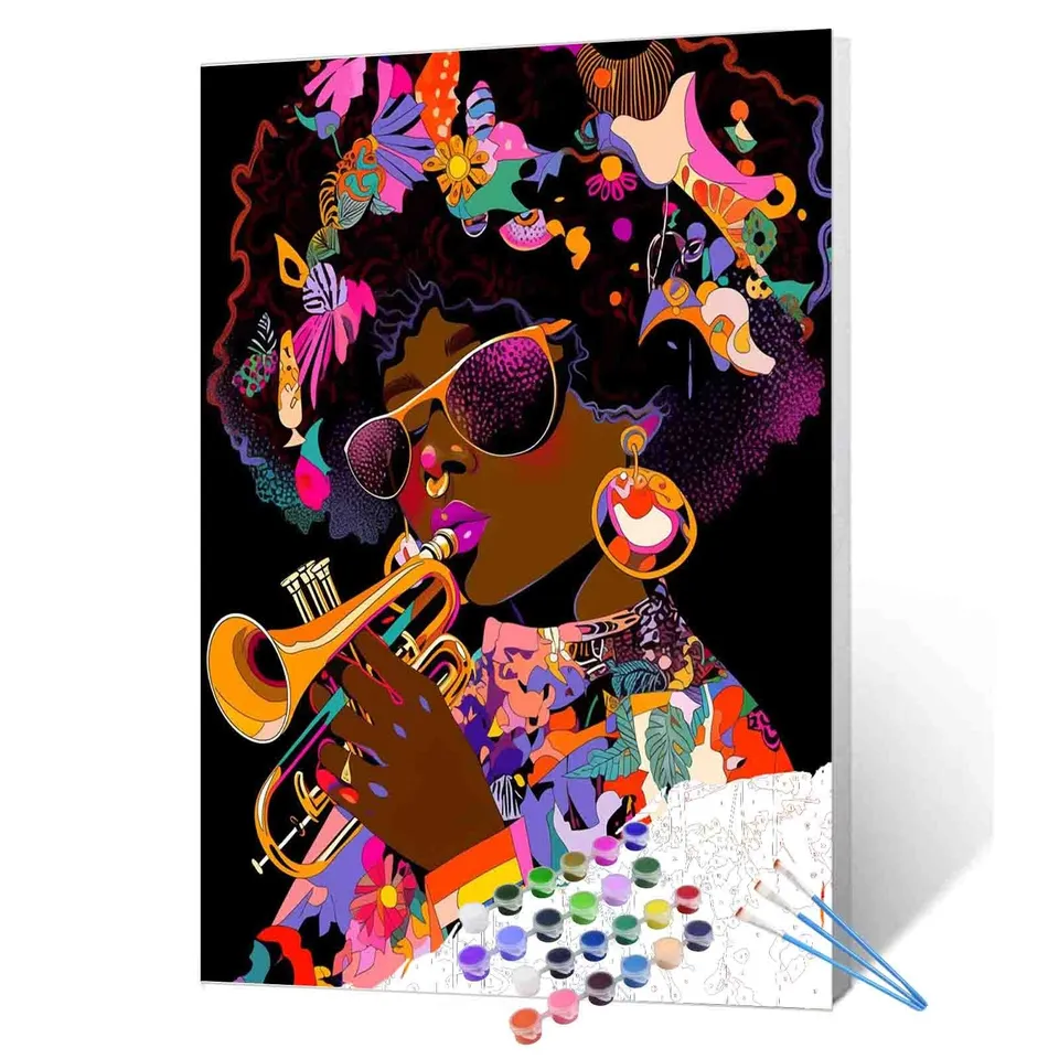 tucocoo-afro-jazz-trumpet-woman-malen-nach-zahlen-40x50-jazz image 1