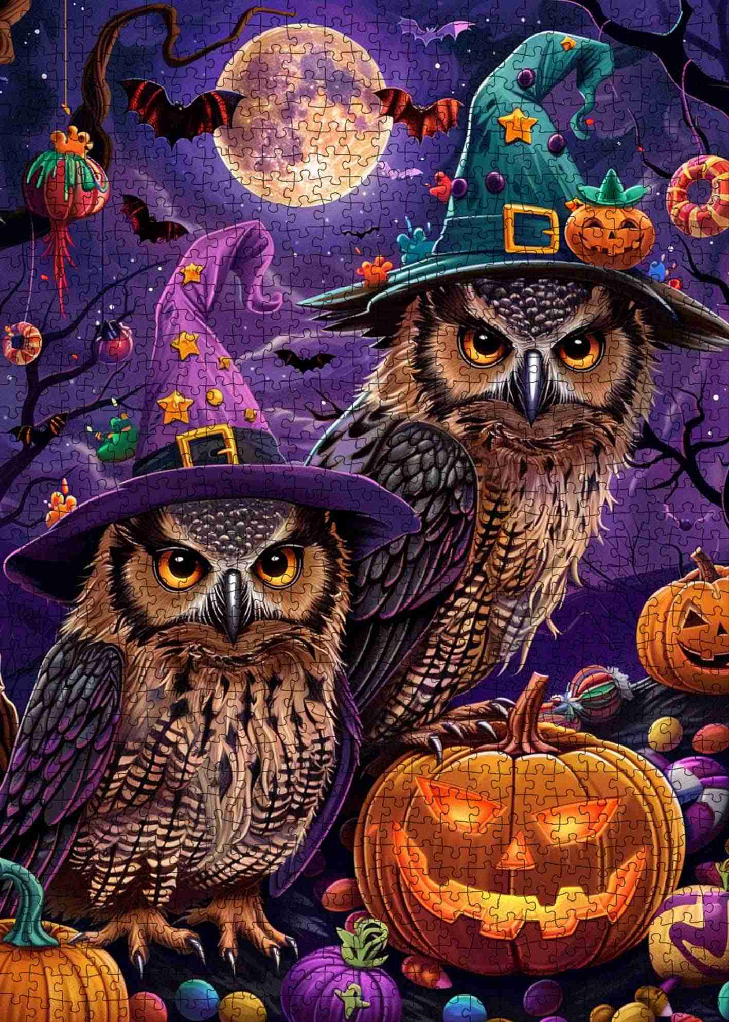 tucocoo-witch-hat-owl-puzzle-1000-teile-halloween-eule image 2