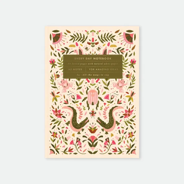 all-the-ways-to-say-pink-croco-notizbuch-a5-goldfolie image 1