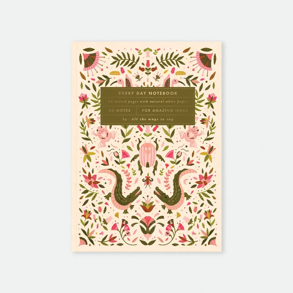 all-the-ways-to-say-pink-croco-notizbuch-a5-goldfolie image 1