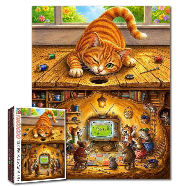 tucocoo-mischievous-cat-mouse-hideaway-adventure-puzzle-1000-teile image 1