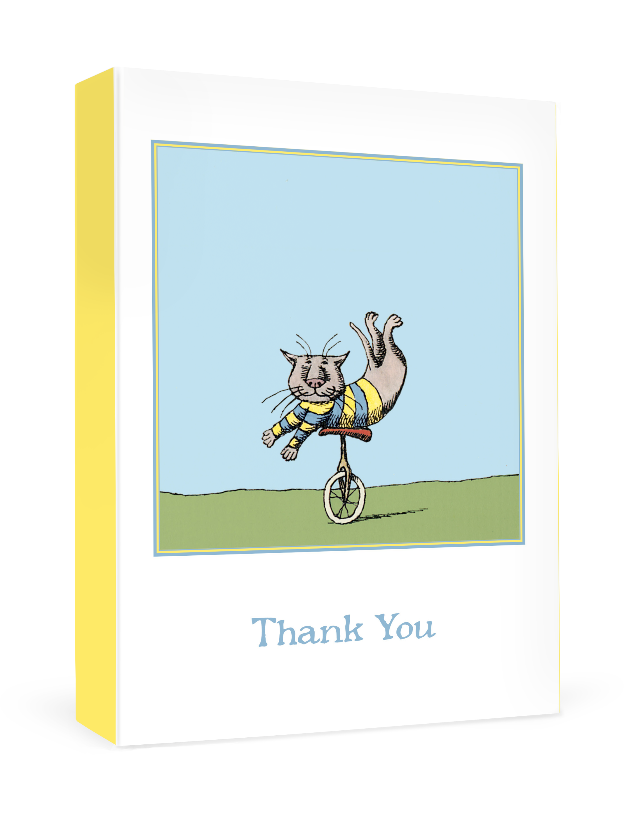 pomegranate-edward-gorey-unicycle-cat-dankeskarten-set image 1