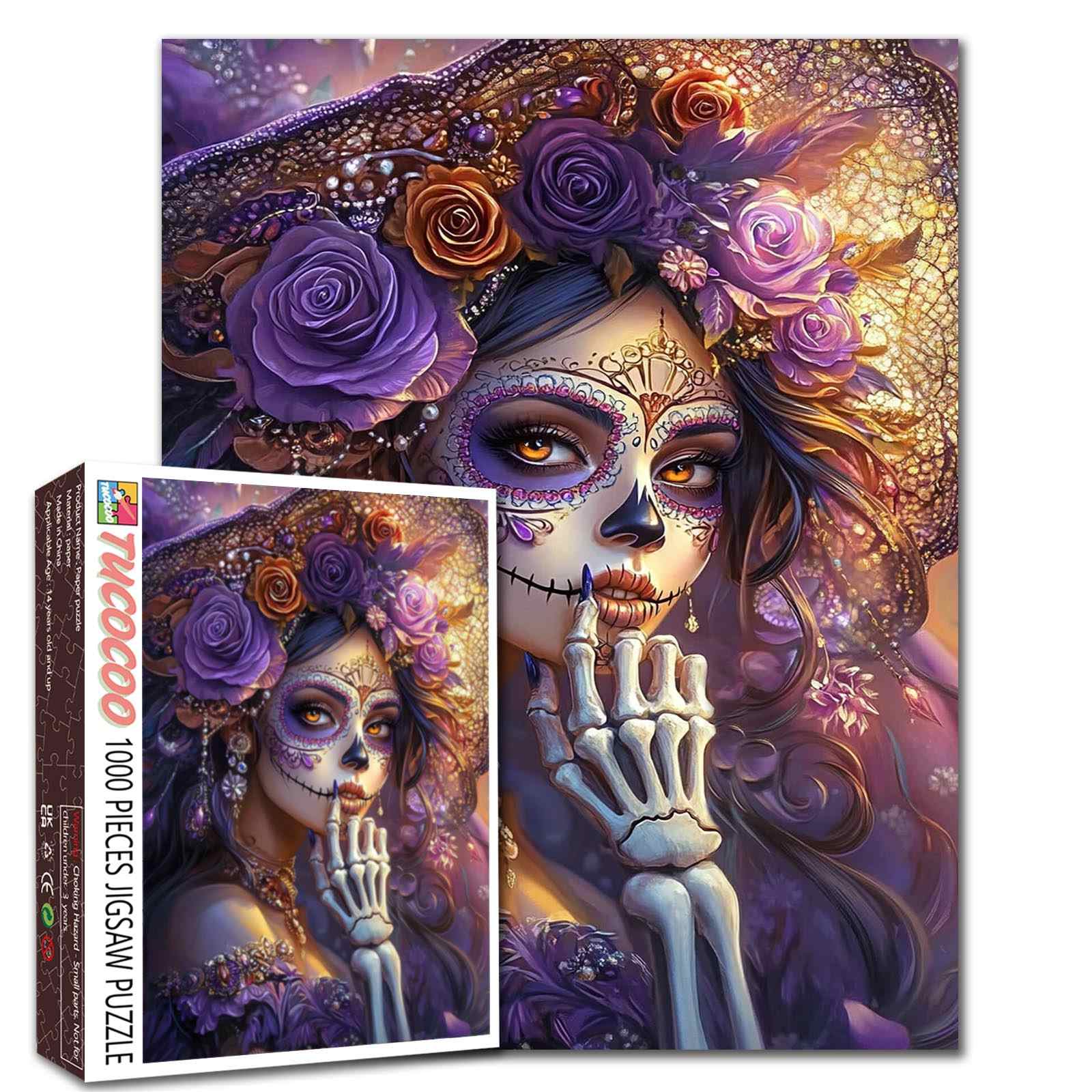 tucocoo-elegant-sugar-skull-lady-puzzle-1000-teile-totenkopf image 1