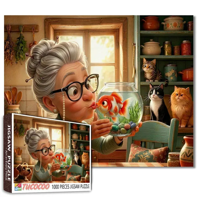 tucocoo-grandma-goldfish-kiss-puzzle-1000-teile-k-che image 1