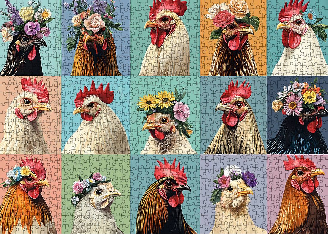 tucocoo-flower-crown-chickens-puzzle-1000-teile-h-hner image 2