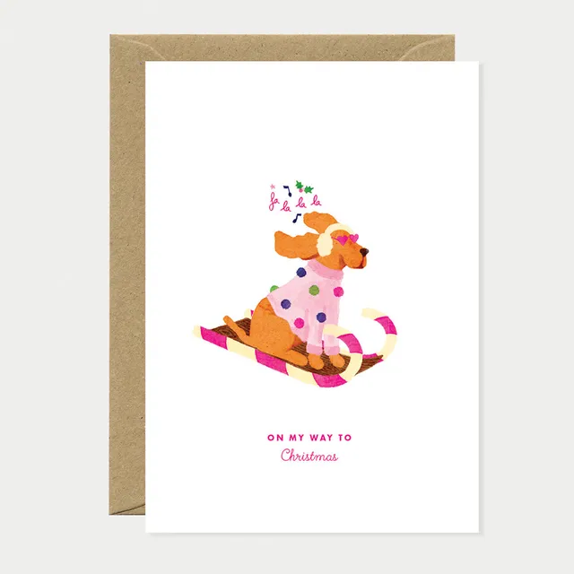 all-the-ways-to-say-greeting-cards-christmas-dog-sled-karte-a6-hund image 1