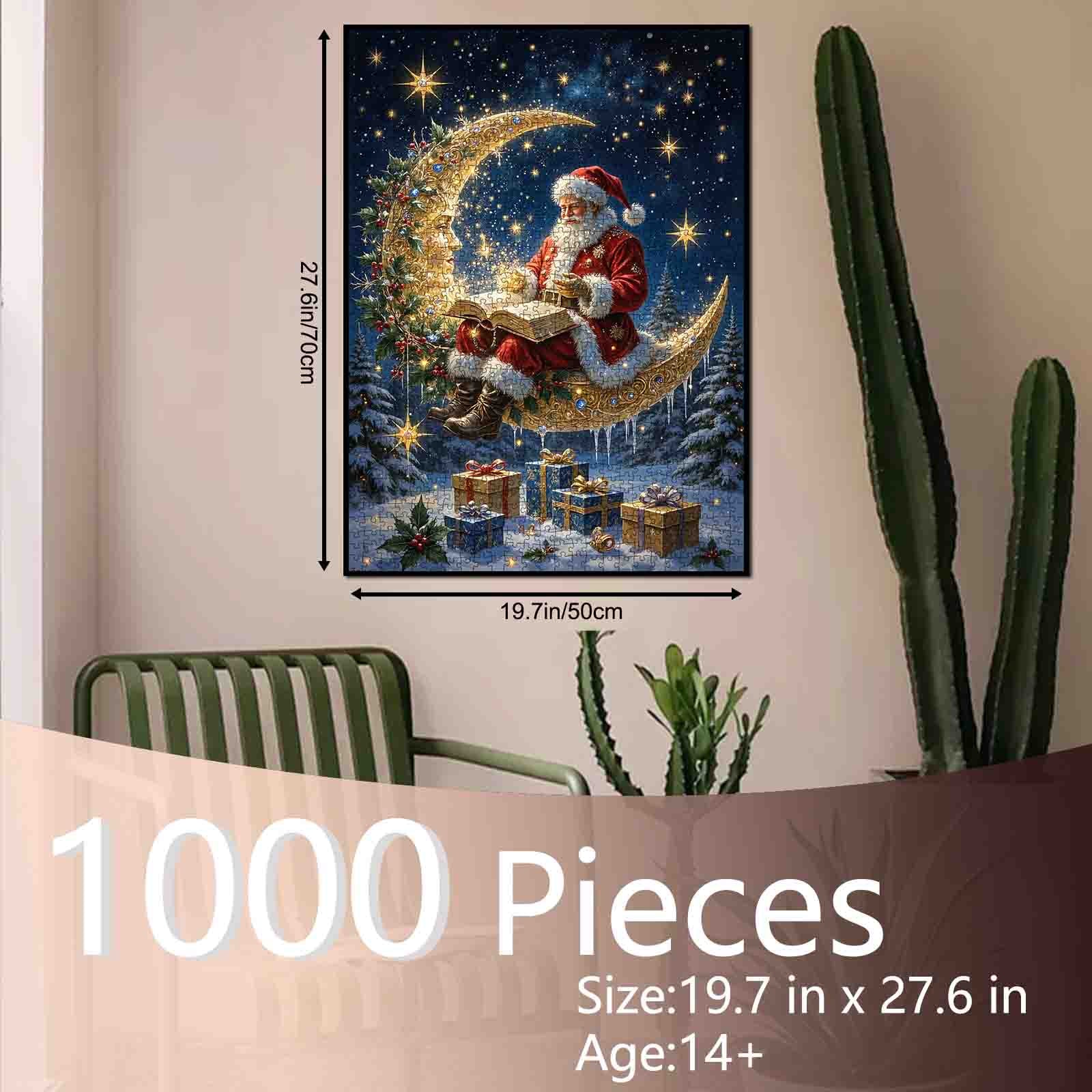 tucocoo-santa-on-crescent-moon-puzzle-1000-teile-weihnachten image 5