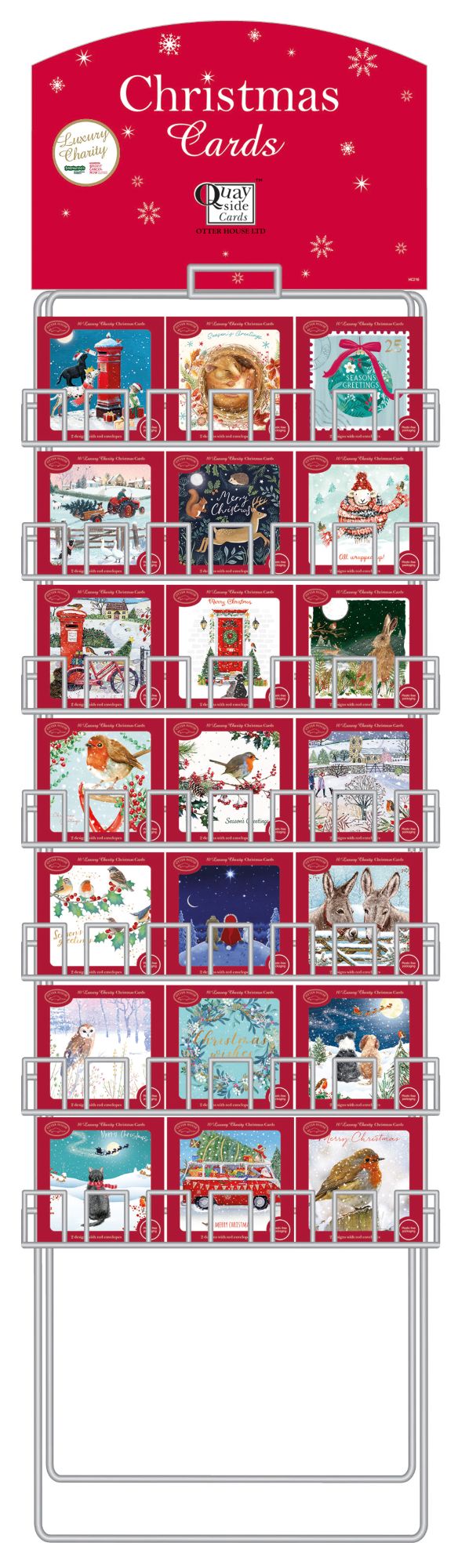 otter-house-christmas-weihnachtskarten-210er-box-mit-st-nder image 1