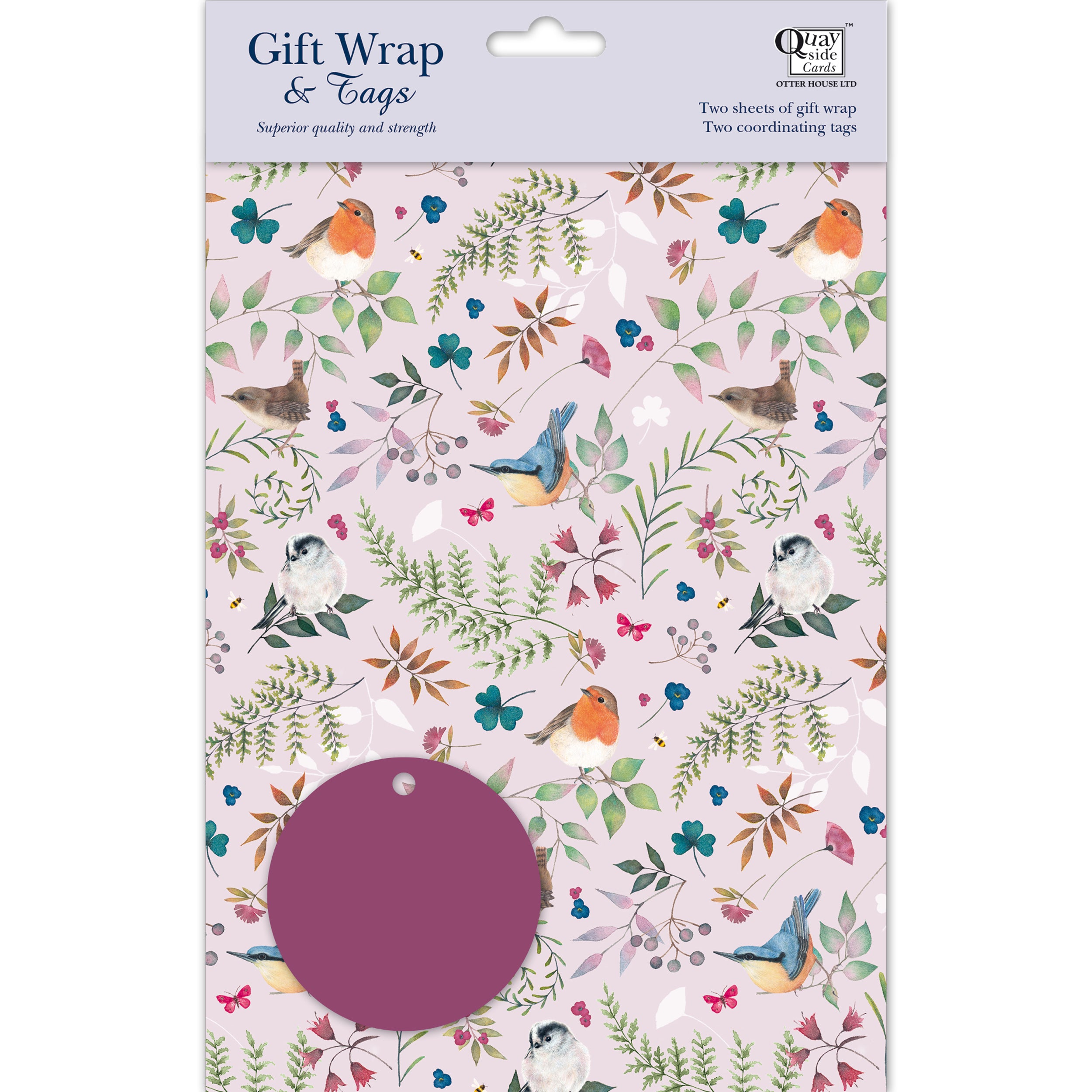 otter-house-vintage-garden-geschenkpapier-2-bogen-tags-v-gel image 1