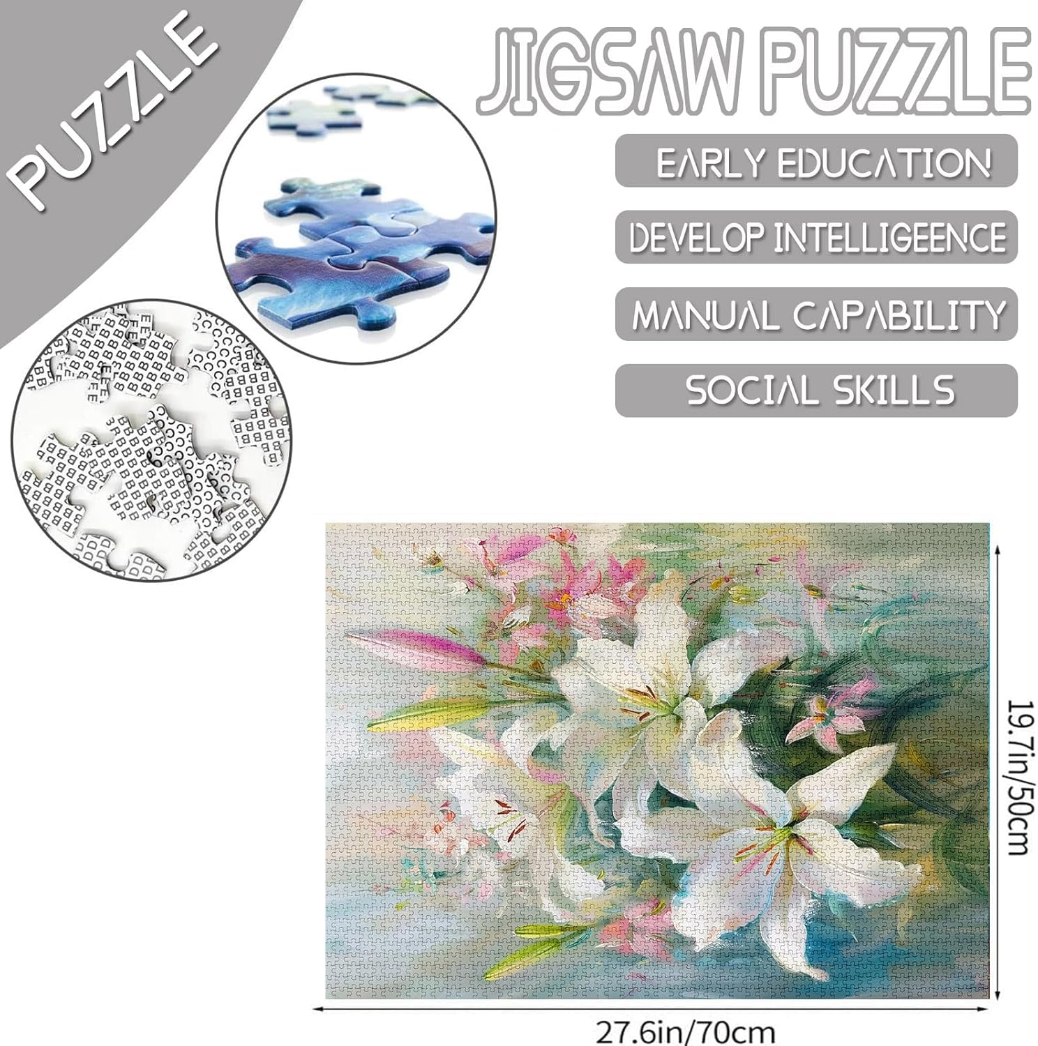 tucocoo-white-lilies-puzzle-1000-teile-blumen-stillleben image 4