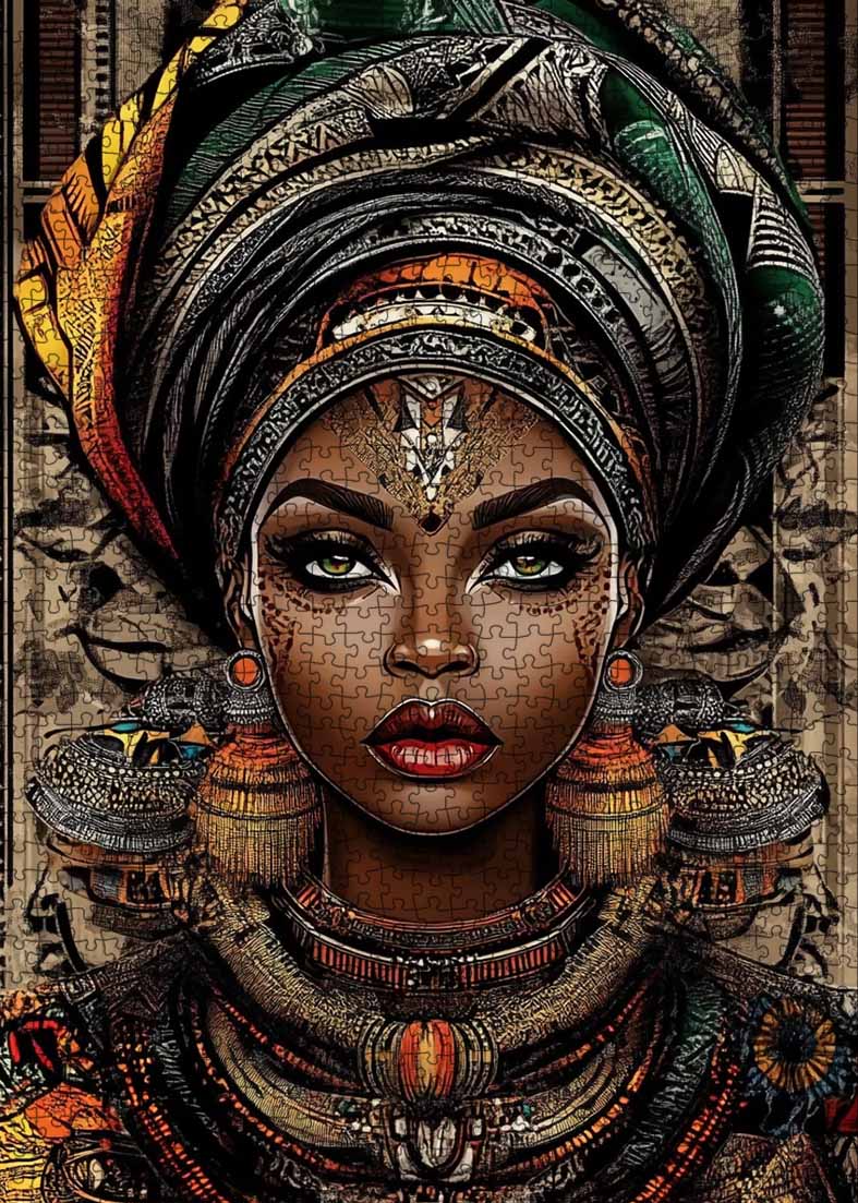 tucocoo-majestic-queen-tribal-puzzle-1000-teile-frau image 2