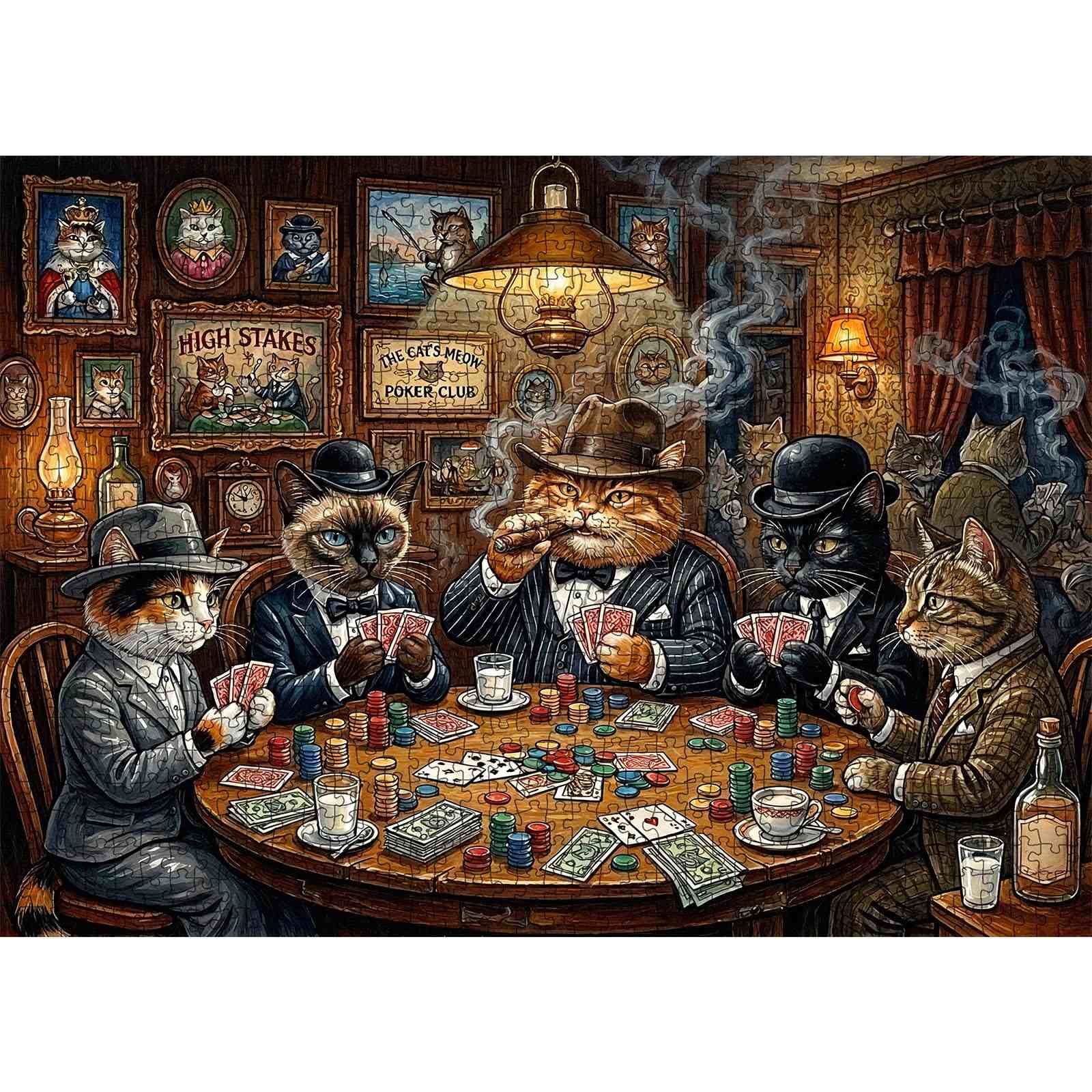 tucocoo-jigsaw-puzzles-mafia-cats-poker-night-puzzle-1000-teile image 2