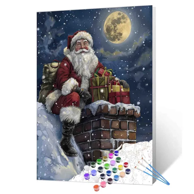tucocoo-santa-claus-on-the-chimney-malen-nach-zahlen-40x50-weihnachten image 1