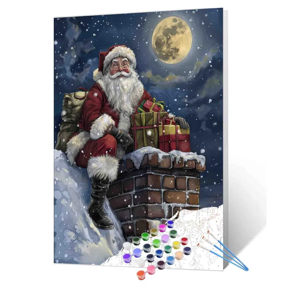 tucocoo-santa-claus-on-the-chimney-malen-nach-zahlen-40x50-weihnachten image 1