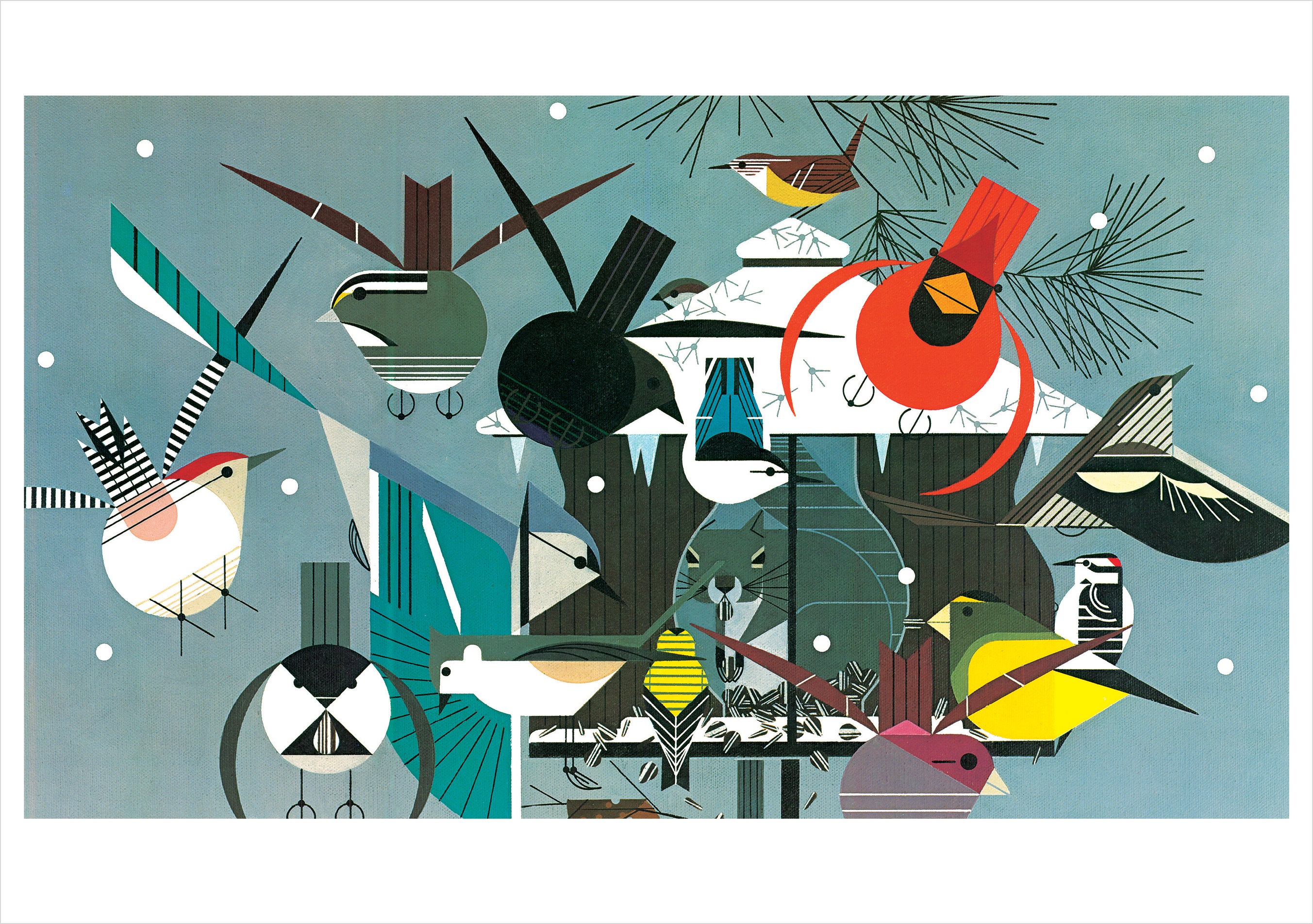 pomegranate-charley-harper-winter-weihnachtskarten-set-tiere image 2