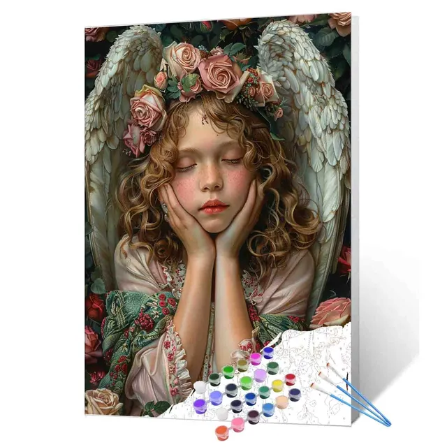 tucocoo-angel-with-roses-malen-nach-zahlen-40x50-cm-engel image 1