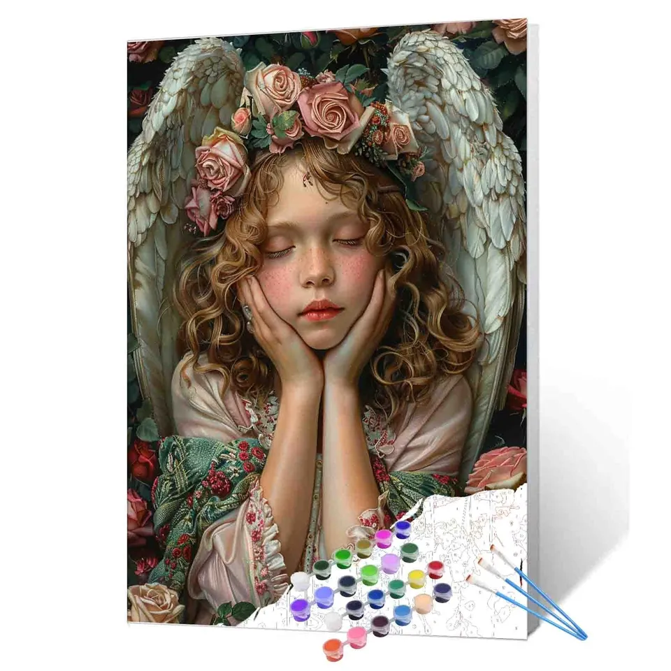 tucocoo-angel-with-roses-malen-nach-zahlen-40x50-cm-engel image 1