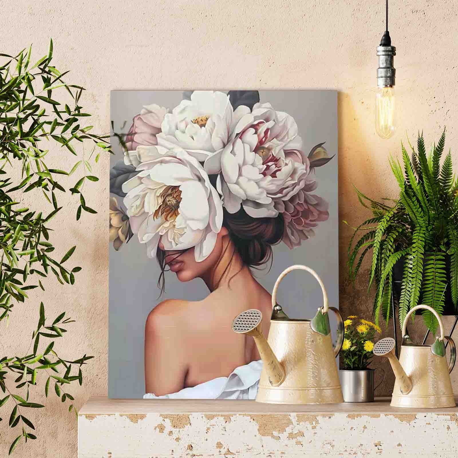 tucocoo-paint-by-numbers-frau-mit-blumen-malen-nach-zahlen-ohne-rahmen image 2
