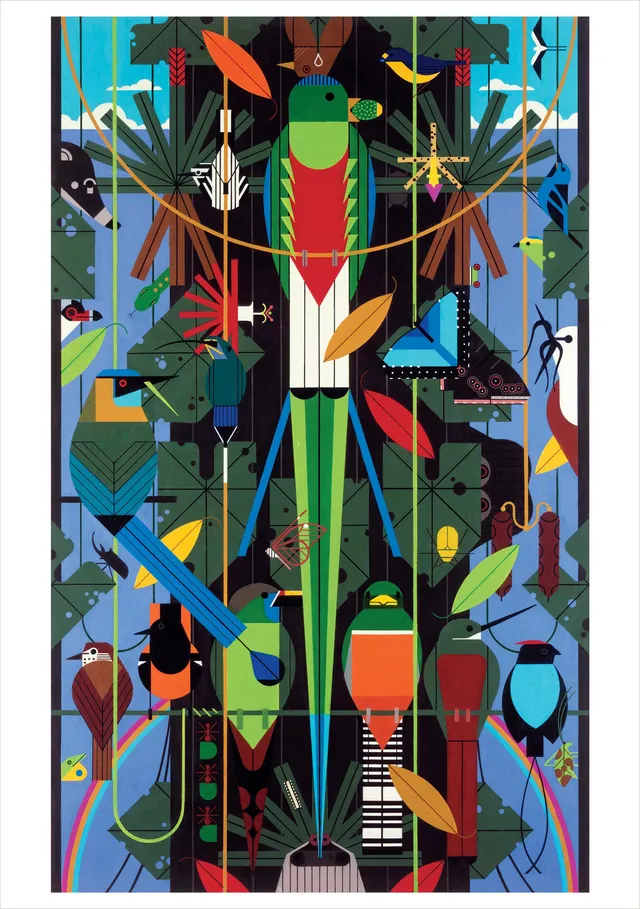 pomegranate-charley-harper-karte-monteverde-cloud-forest-einzeln image 1