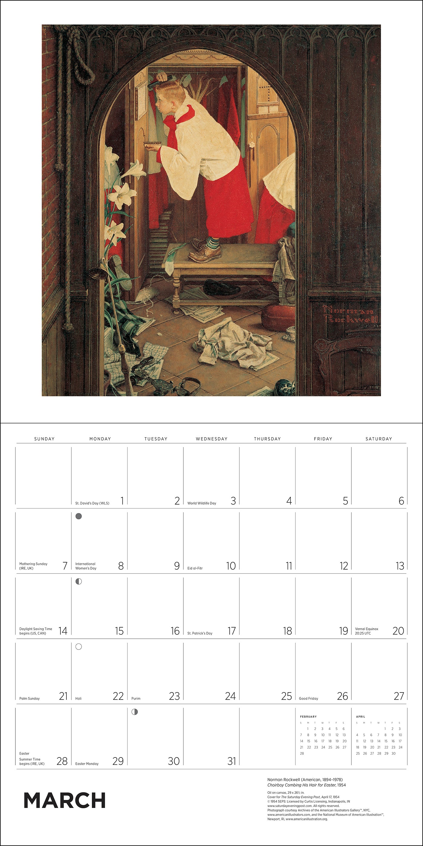 pomegranate-wall-calendar-norman-rockwell-wandkalender-2027-humor image 6