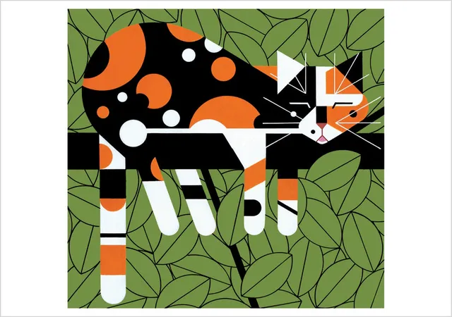 pomegranate-blank-notecards-limp-on-a-limb-klappkarte-katze image 1