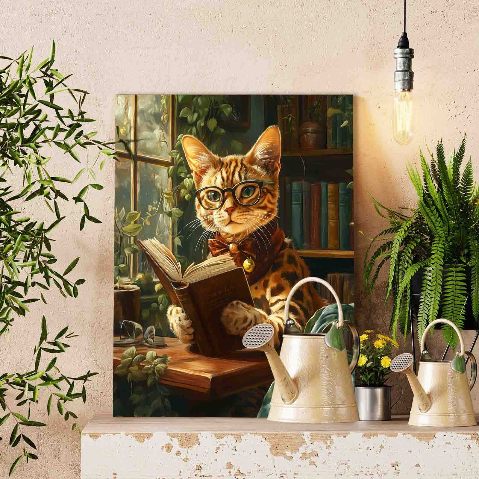 tucocoo-paint-by-numbers-reading-cat-malset-katze-ohne-rahmen image 2