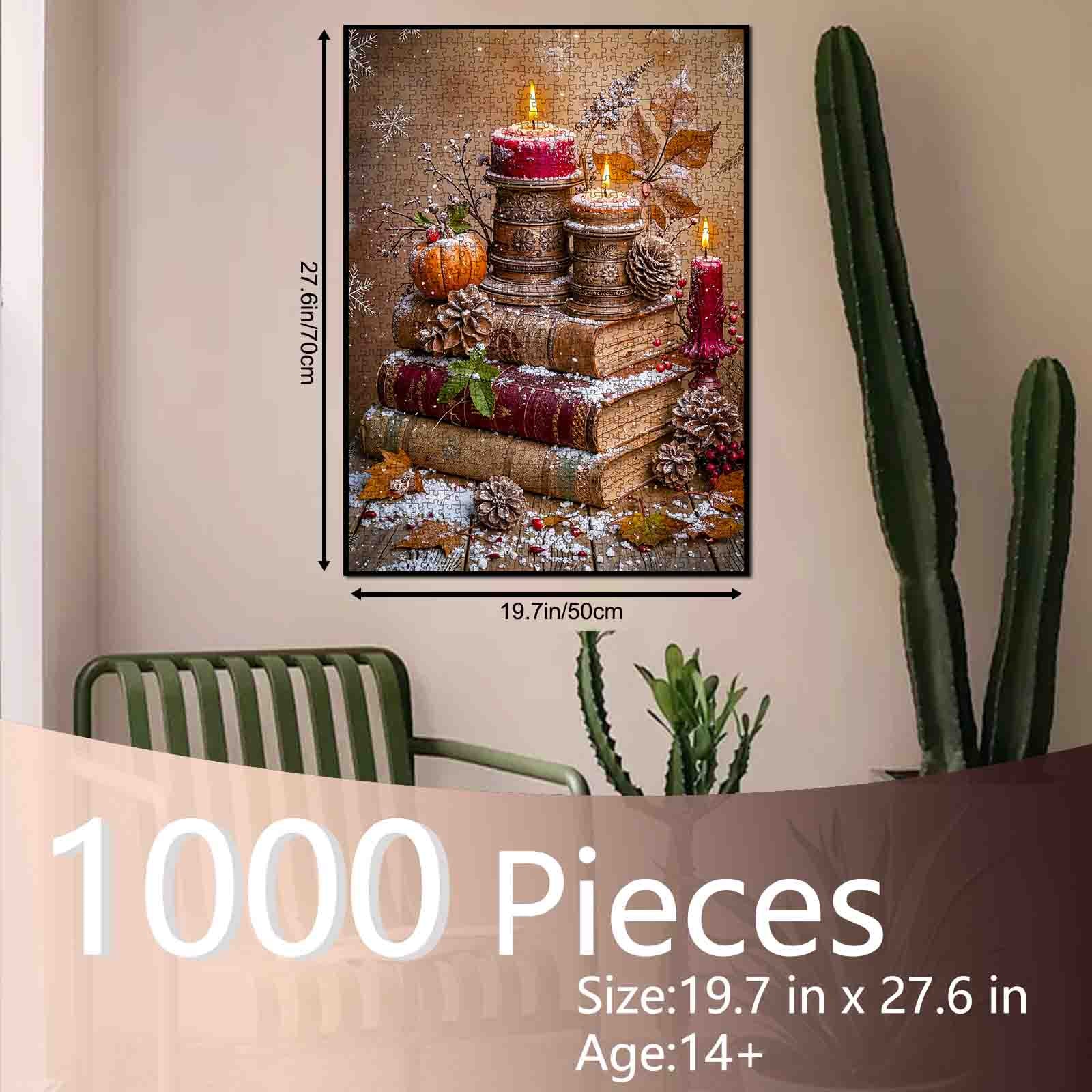tucocoo-vintage-candlelight-winter-books-puzzle-1000-teile image 5