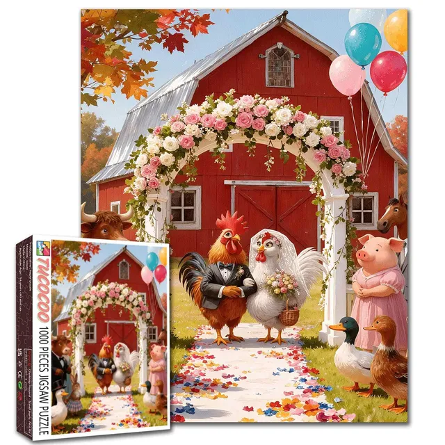 tucocoo-farmyard-wedding-puzzle-1000-teile-bauernhof image 1