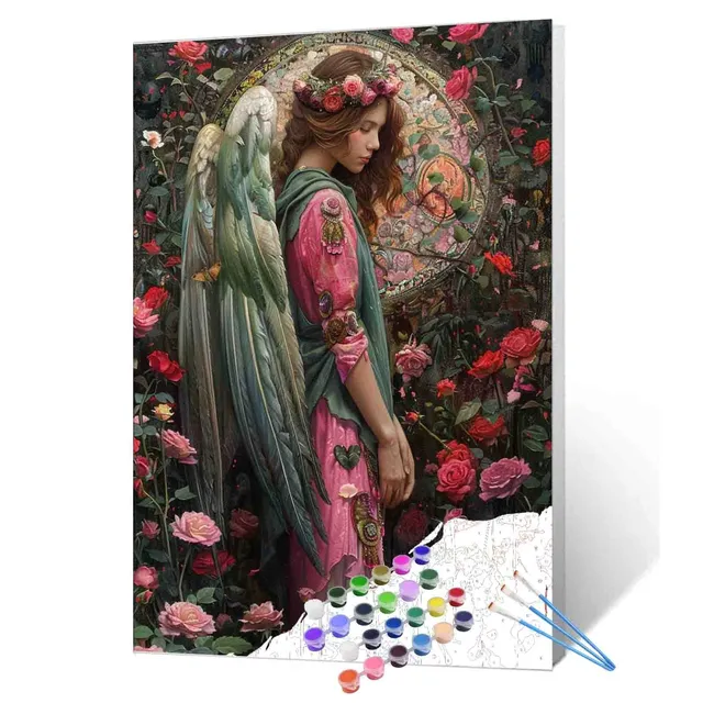 tucocoo-angel-in-floral-garden-malen-nach-zahlen-40x50-engel image 1
