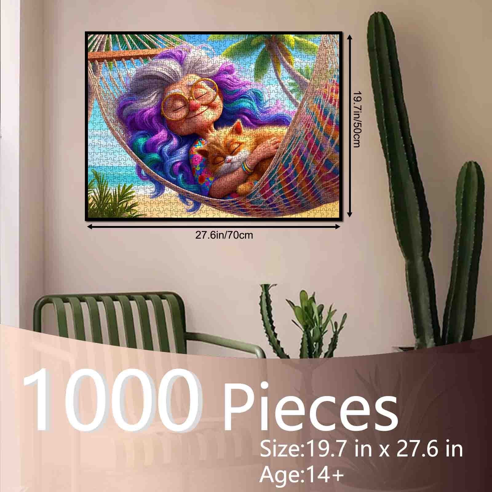 tucocoo-grandma-and-cat-hammock-puzzle-1000-teile image 5