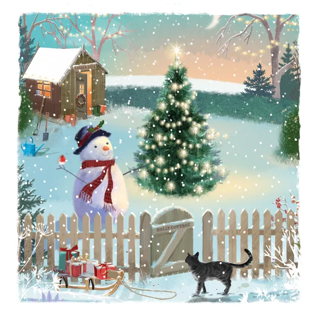 otter-house-holly-cottage-garden-weihnachtskarten-10er-pack image 1
