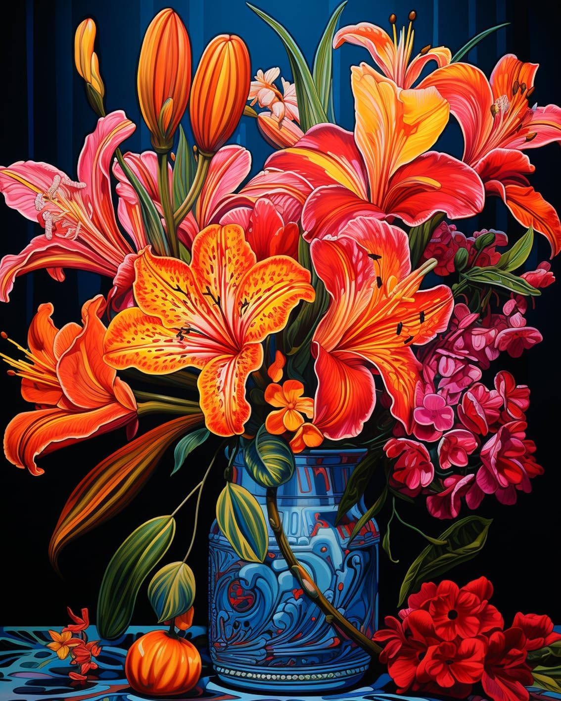 tucocoo-lilien-blumen-malen-nach-zahlen-40x50-cm-ohne-rahmen image 2